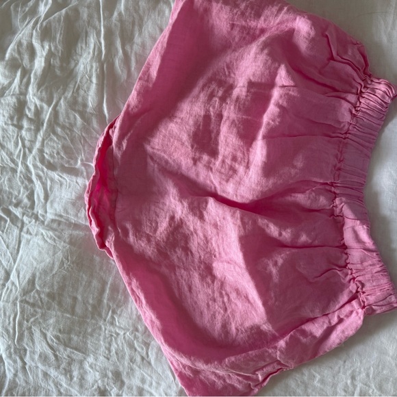 Zara Pink Linen Crop Top - Picture 2 of 4